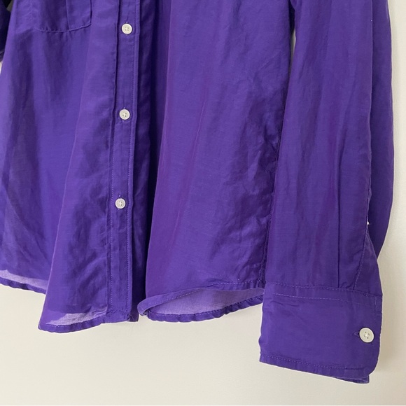 Lauren Ralph Lauren Silk Blend Sheer Button Down Long Sleeve Shirt Medium - Picture 5 of 11